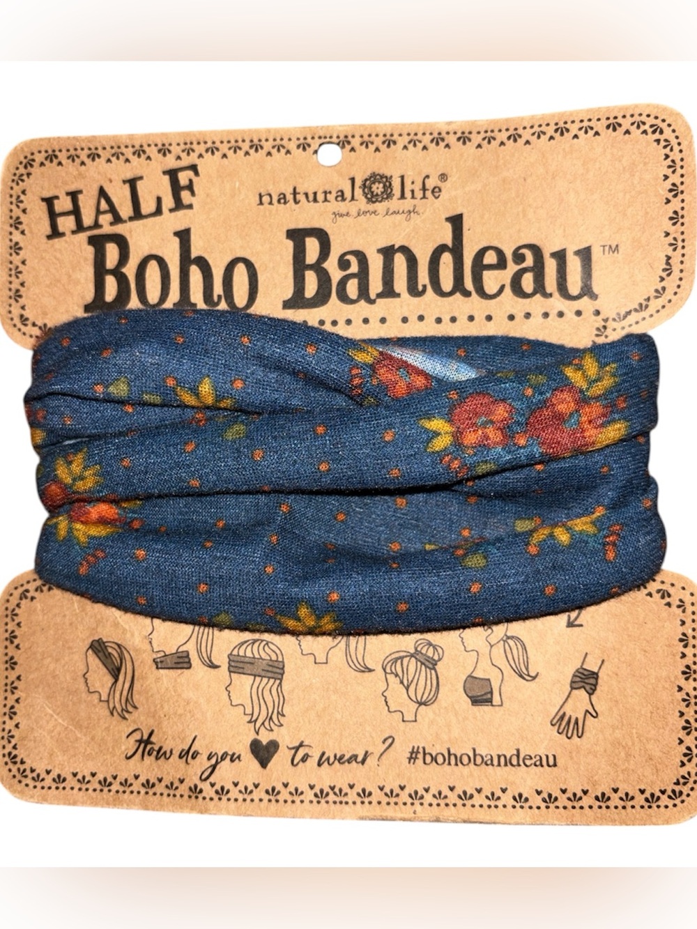 Natural Life floral boho bandeau hair band